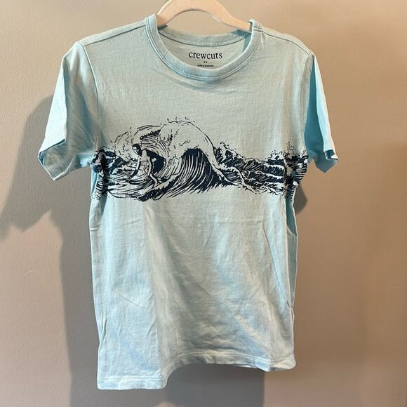 J. Crew Crewcuts Small (6/7) Surfer Graphic Short Sleeve Tee Shirt - Picture 1 of 6